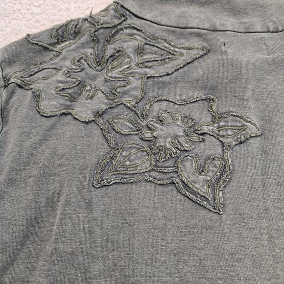 Chico's Full Zip Embroidered Cotton Jacket Chico's Size 1 (S) Moss Green - Picture 10 of 10